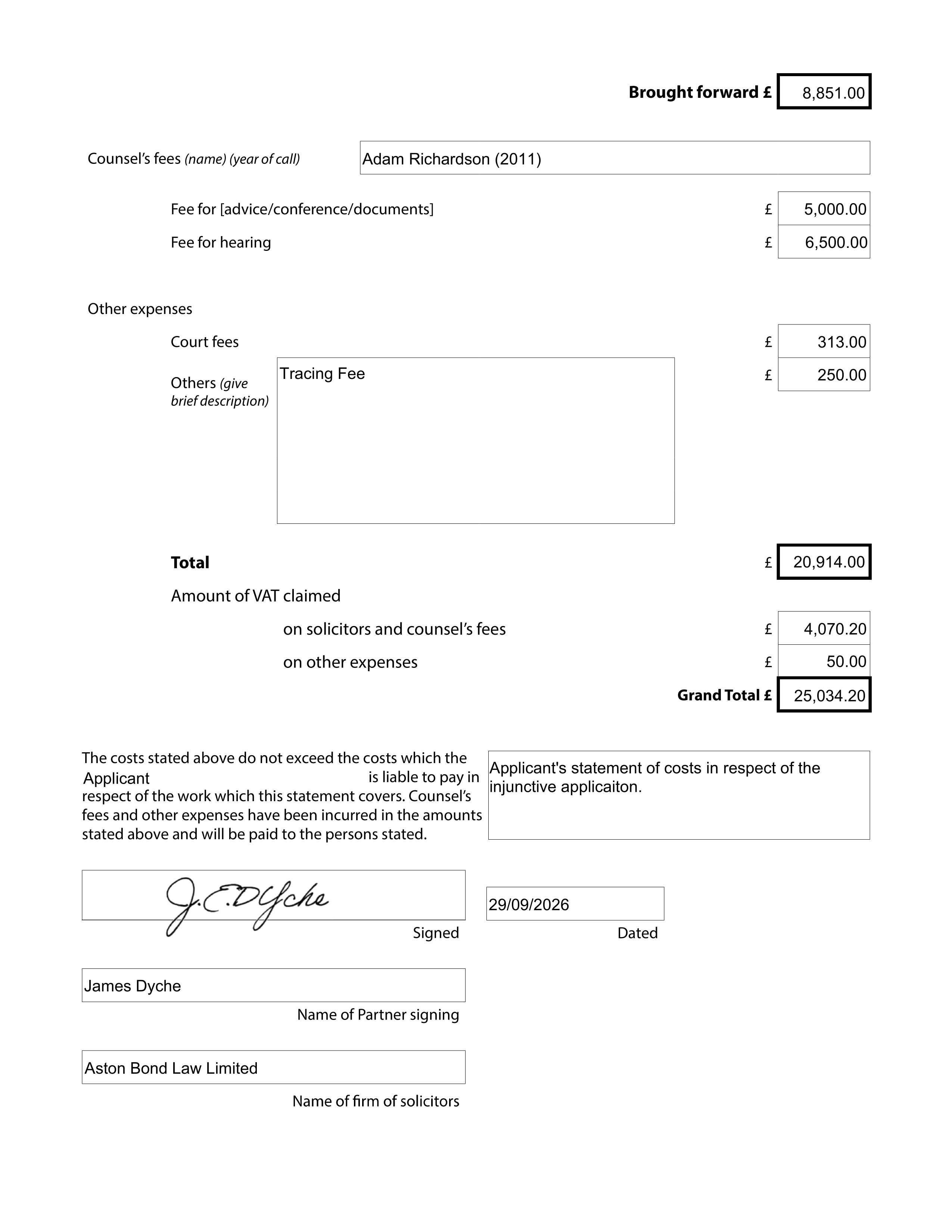 Aston Bond, invoice, Nigel Farage, Reform UK