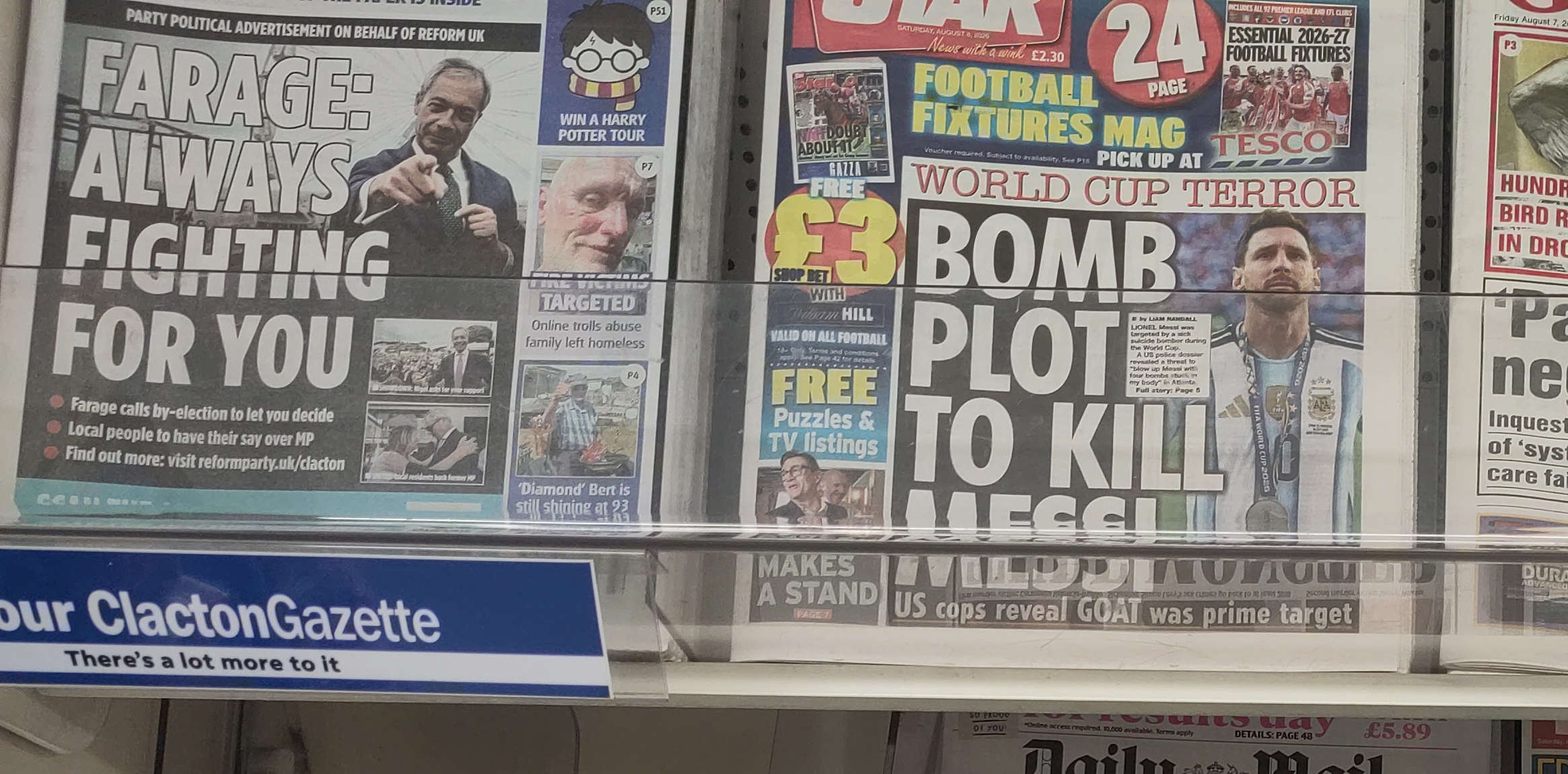 Nigel Farage, Clacton Gazette